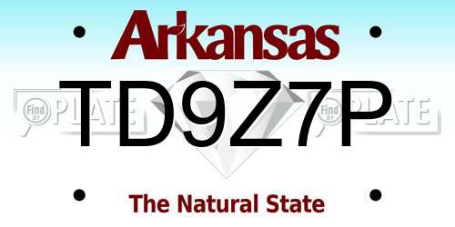 TD9Z7P Arkansas License Plate