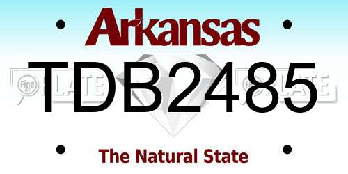 TDB2485 Arkansas License Plate