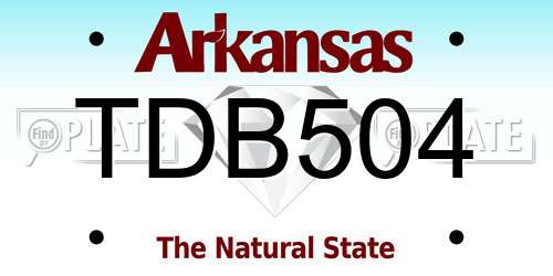 TDB504 Arkansas License Plate