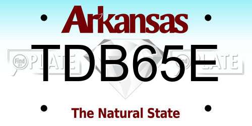 TDB65E Arkansas License Plate