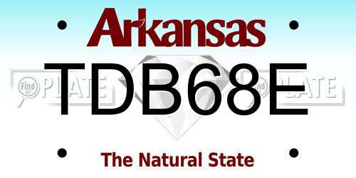 TDB68E Arkansas License Plate