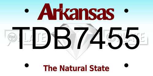 TDB7455 Arkansas License Plate
