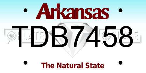 TDB7458 Arkansas License Plate