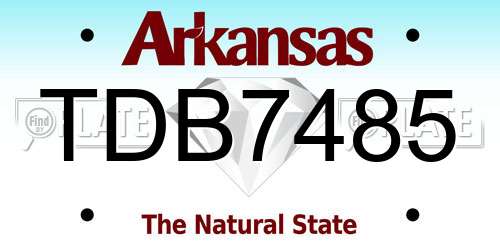 TDB7485 Arkansas License Plate