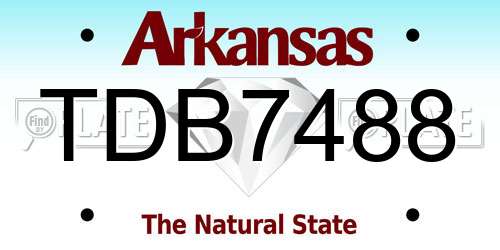 TDB7488 Arkansas License Plate