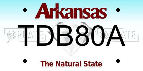 TDB80A Arkansas License Plate