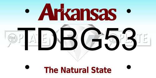 TDBG53 Arkansas License Plate