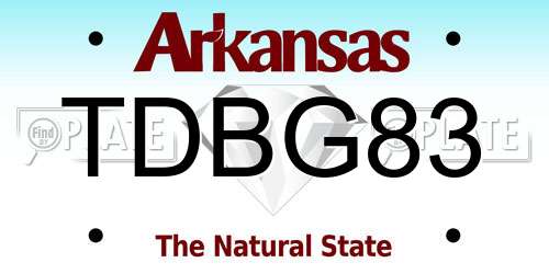 TDBG83 Arkansas License Plate