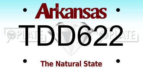 TDD622 Arkansas License Plate