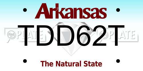 TDD62T Arkansas License Plate