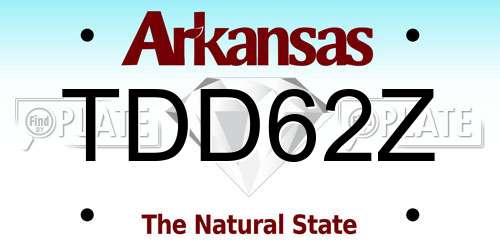 TDD62Z Arkansas License Plate