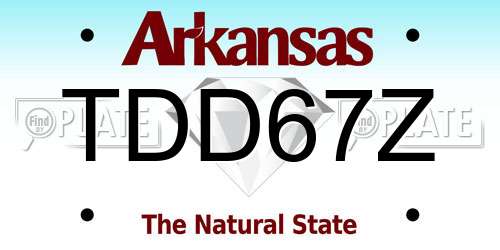 TDD67Z Arkansas License Plate