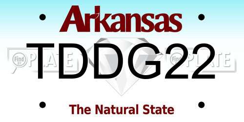 TDDG22 Arkansas License Plate