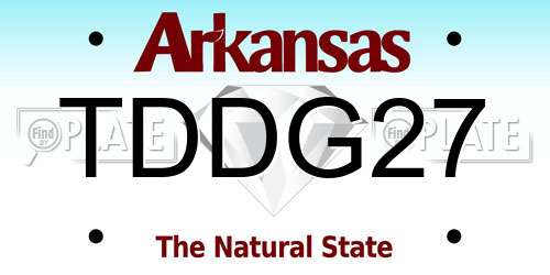 TDDG27 Arkansas License Plate