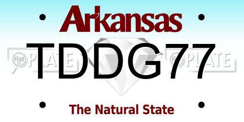TDDG77 Arkansas License Plate