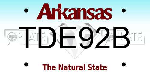 TDE92B Arkansas License Plate