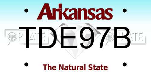 TDE97B Arkansas License Plate