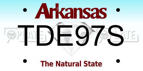 TDE97S Arkansas License Plate