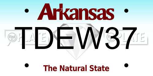 TDEW37 Arkansas License Plate