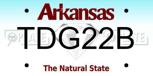 TDG22B Arkansas License Plate
