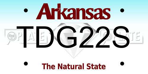 TDG22S Arkansas License Plate