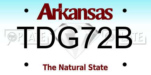 TDG72B Arkansas License Plate