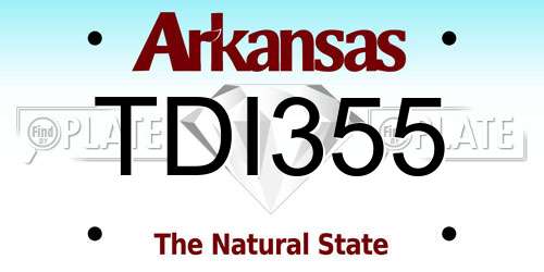 TDI355 Arkansas License Plate