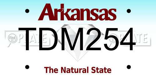 TDM254 Arkansas License Plate