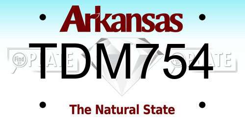 TDM754 Arkansas License Plate