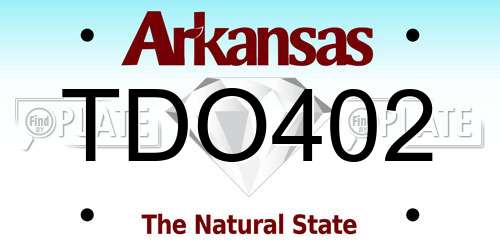 TDO402 Arkansas License Plate