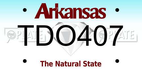 TDO407 Arkansas License Plate
