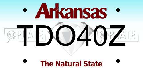 TDO40Z Arkansas License Plate