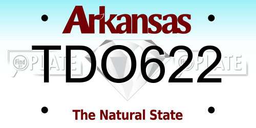 TDO622 Arkansas License Plate