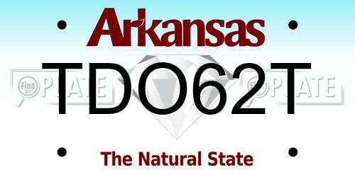 TDO62T Arkansas License Plate