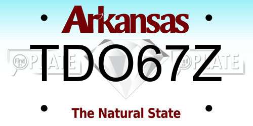 TDO67Z Arkansas License Plate