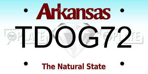 TDOG72 Arkansas License Plate