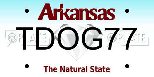 TDOG77 Arkansas License Plate
