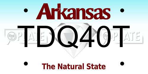 TDQ40T Arkansas License Plate