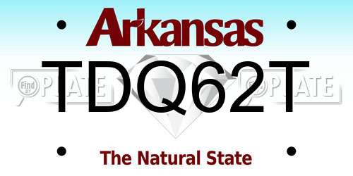 TDQ62T Arkansas License Plate
