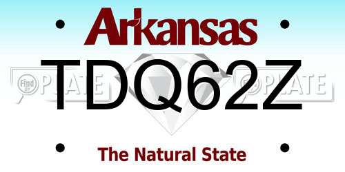 TDQ62Z Arkansas License Plate