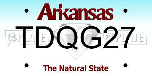 TDQG27 Arkansas License Plate
