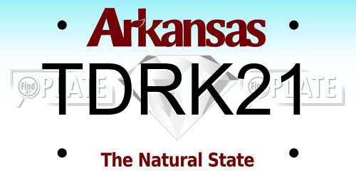TDRK21 Arkansas License Plate
