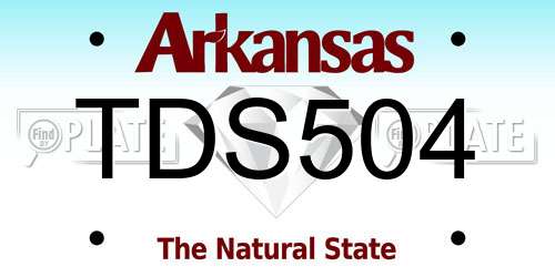 TDS504 Arkansas License Plate