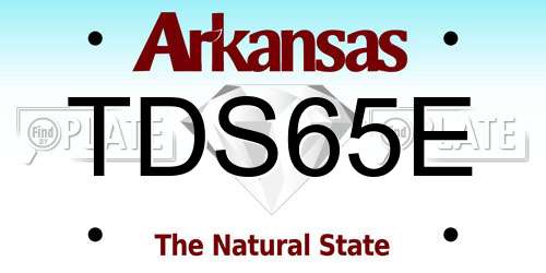 TDS65E Arkansas License Plate