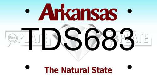 TDS683 Arkansas License Plate