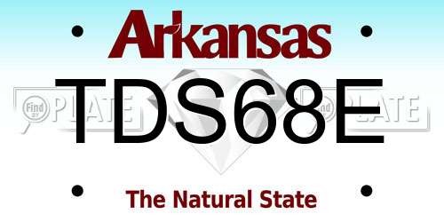 TDS68E Arkansas License Plate