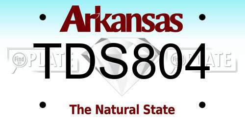 TDS804 Arkansas License Plate