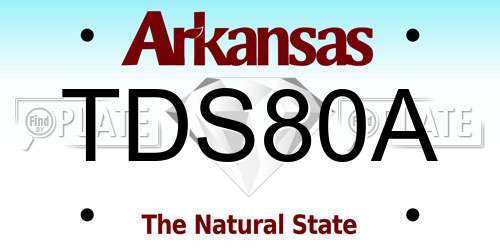 TDS80A Arkansas License Plate