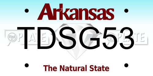 TDSG53 Arkansas License Plate