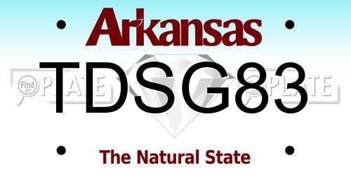 TDSG83 Arkansas License Plate